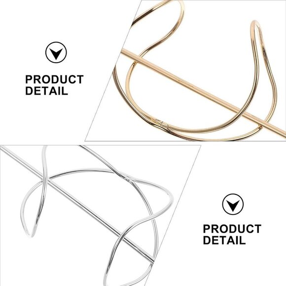 Metal Hairpins Antique X-Shaped Hair Cuffs Wedding Bridal Hair Accessories main image 7